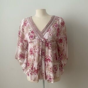 Angie. No labels. Feels like cotton. Fit size Small/Medium